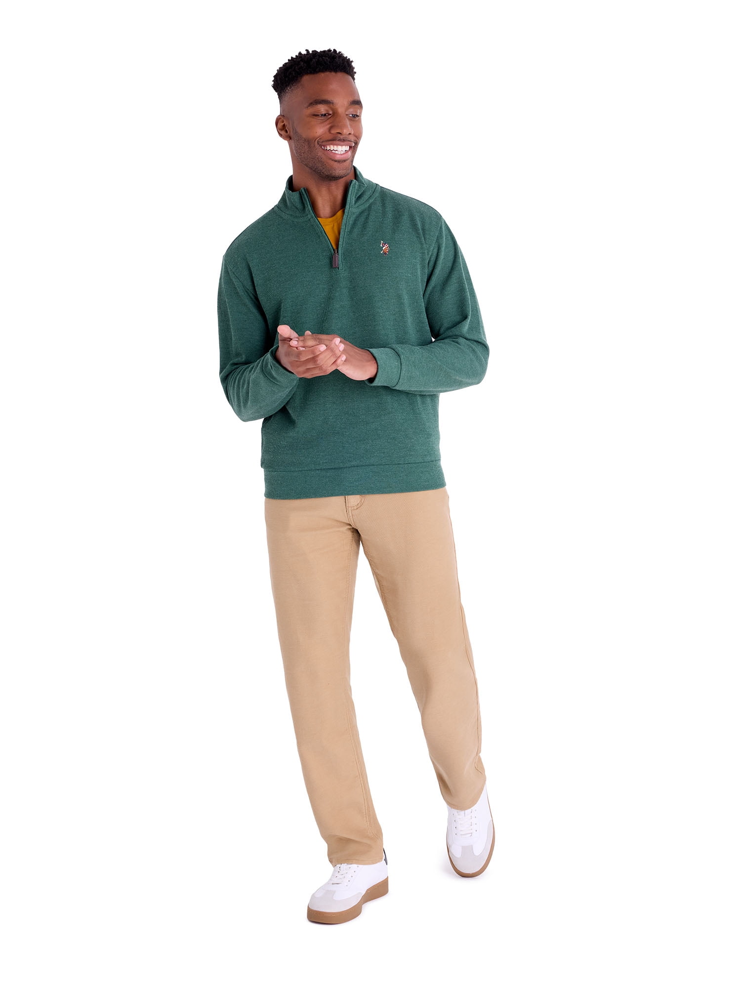U.S. Polo Assn. Men's Quarter Zip Flatback