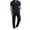 Navy, variant on 2 Piece Outfit for Men Big and Tall Henley T Shirts Pants with Pockets Waffle Matching Set Casual Vacation Sets