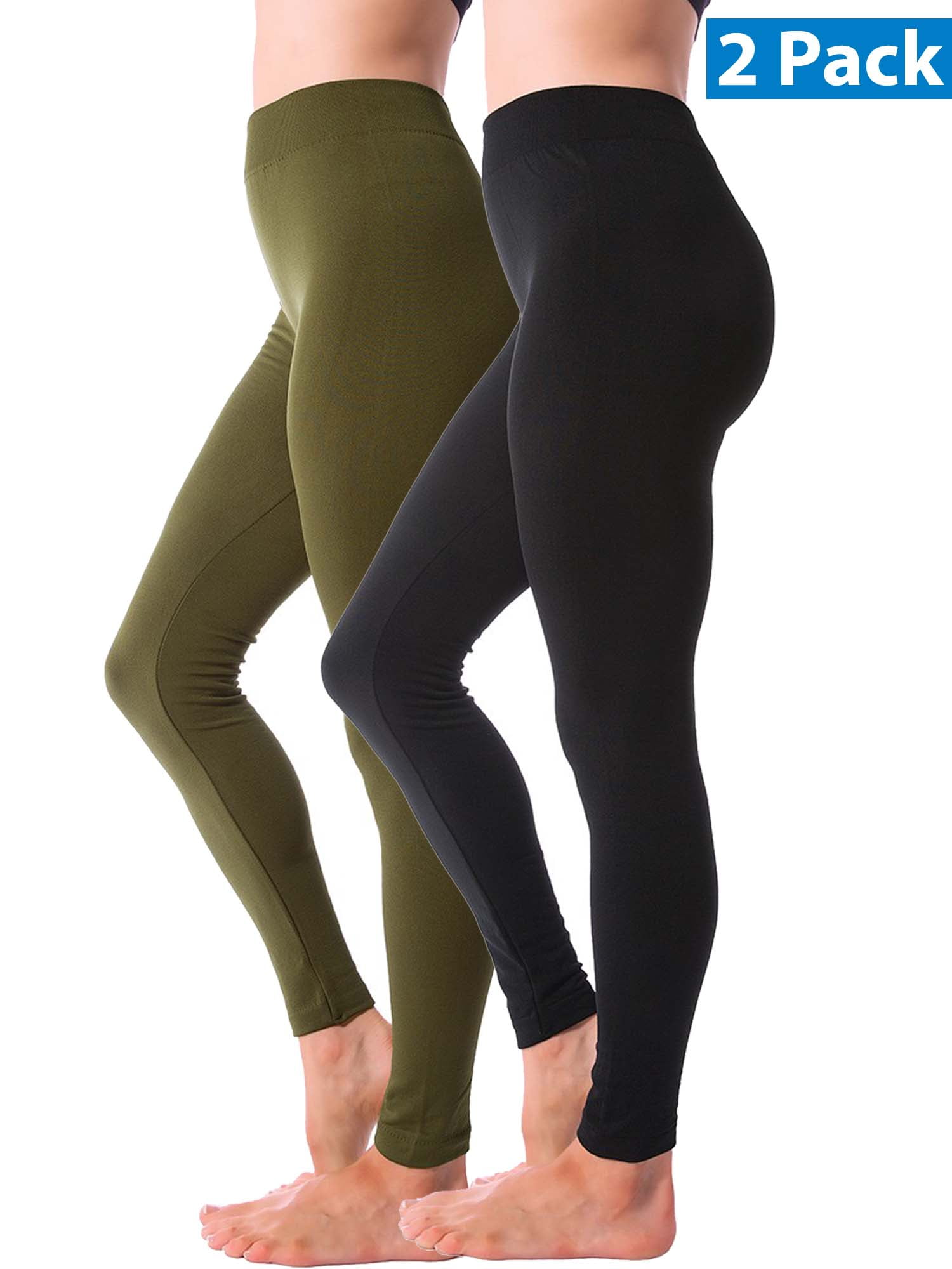 2 Pairs of Ladies Thermal Leggings Full Length Stretchy Warm Winter Ski  Wear