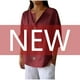 thumbnail image 5 of Tops para adolescentes,Blusa de mujer con escote en V, manga 3/4, aspecto de lino, corte holgado, botones, poliéster, ropa informal, sopatenor, 5 of 9