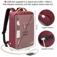 thumbnail image 3 of Eigraketly Bolsa de viaje de poliéster fácil de transportar y duradera para mujeres: mochilas elegantes multifuncionales y de moda para mujeres Mochilas de mochilero Vino rojo, 3 of 6