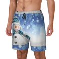 thumbnail image 2 of Haiem Christmas Snowman In The Snow Mens Swim Trunks with Compression Liner 2 in 1 Swimming Shorts Stretch Swimwear Quick Dry,Board Shorts-XX-Large, 2 of 9