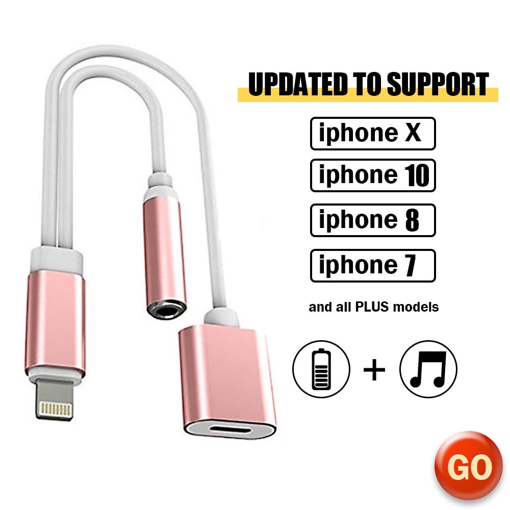 iPhone Adapter Charger Jack 3.5 mm Jack Headphone Adapter, 2 in 1