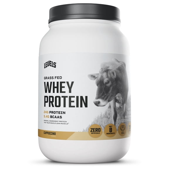 Levels Grass Fed 100% Whey Protein Powder, No Hormones, Strawberry, 2LB