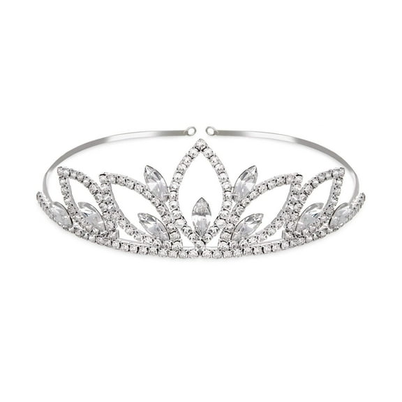 GOGIRL! USA Crystal Marquis Petal Tiara Silver for All Ages