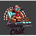 thumbnail image 4 of Thanksgiving Turkey Chill Adult Charcoal Crew Neck Short Sleeve Tee-Large, 4 of 4