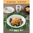 thumbnail image 3 of 13 Inch Round Placemats Set of 4, St. Patrick's Day Non Slip Heat Insulation PP Table Mats, Lucky Shamrock Gnomes Gold Coin Spring Green Washable Place Mats for Kitchen Dining Party Table Decor, 3 of 7