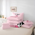 thumbnail image 4 of Erosebridal Letter Initial Z Bedding Sets Twin Size,Kawaii Bow Comforter Sets with Sheets,Microfiber Reversible Bed in a Bag Twin size,Cow Print Decor,7pcs, 4 of 6