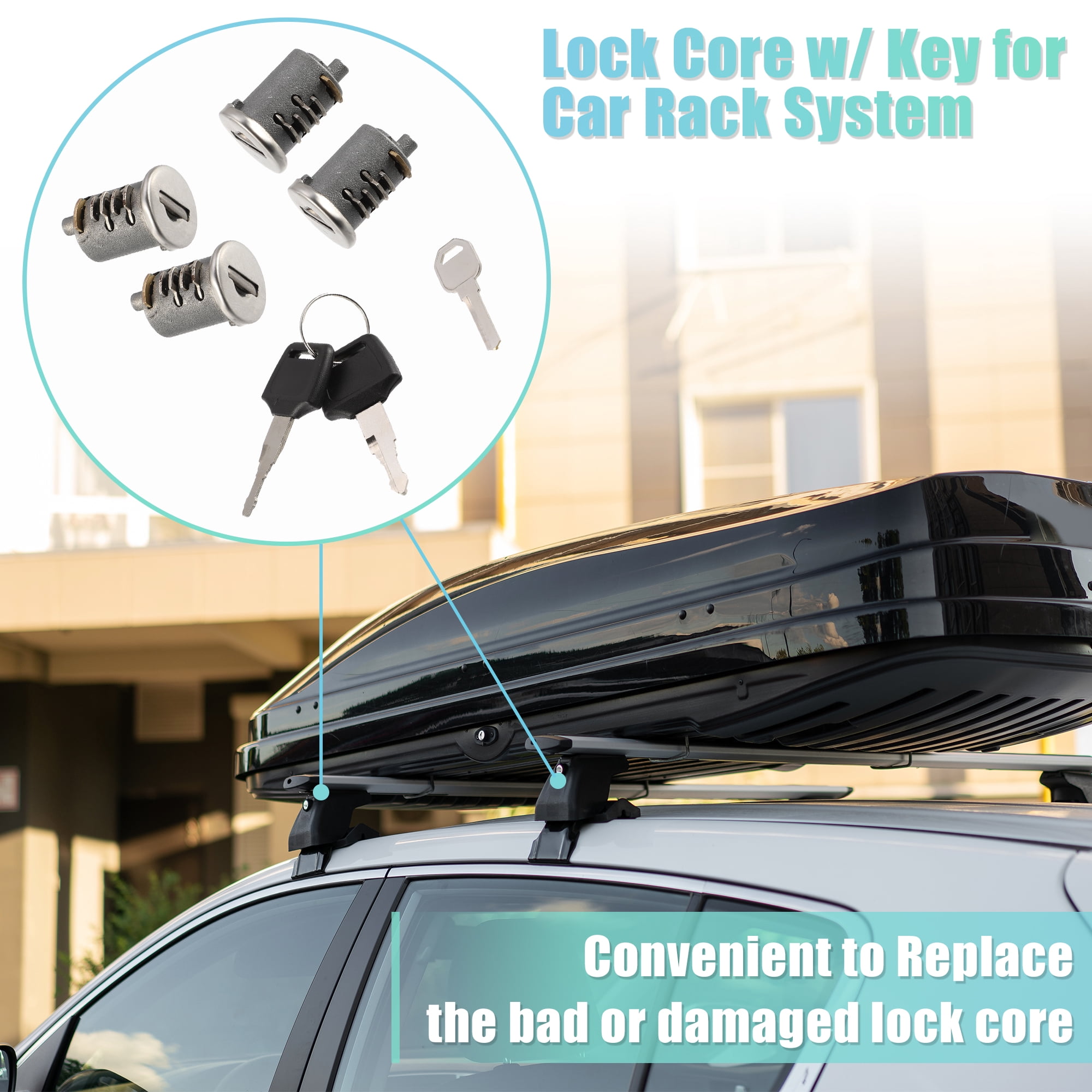 Unique Bargains 4 Pack Car Roof Rack Lock Cylinder Core Kit for Yakima Roof Racks