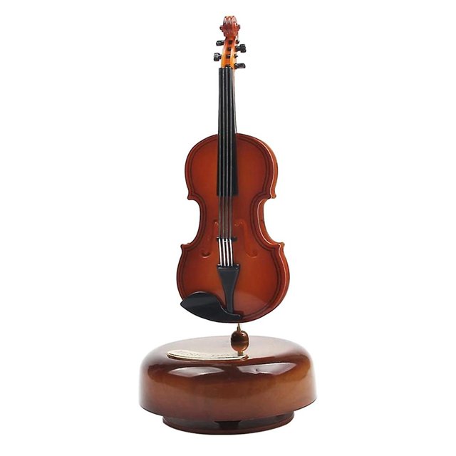 Caja de música para violín YEJLMXG réplica clásica de instrumento artesanal 21,5 x 9,5 cm