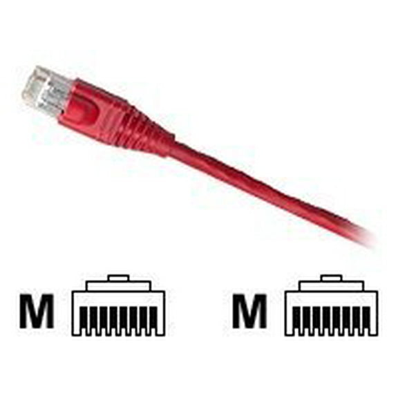 Leviton GigaMax - Patch cable - RJ-45 (M) to RJ-45 (M) - 5 ft - UTP - CAT 5e - booted, stranded - red