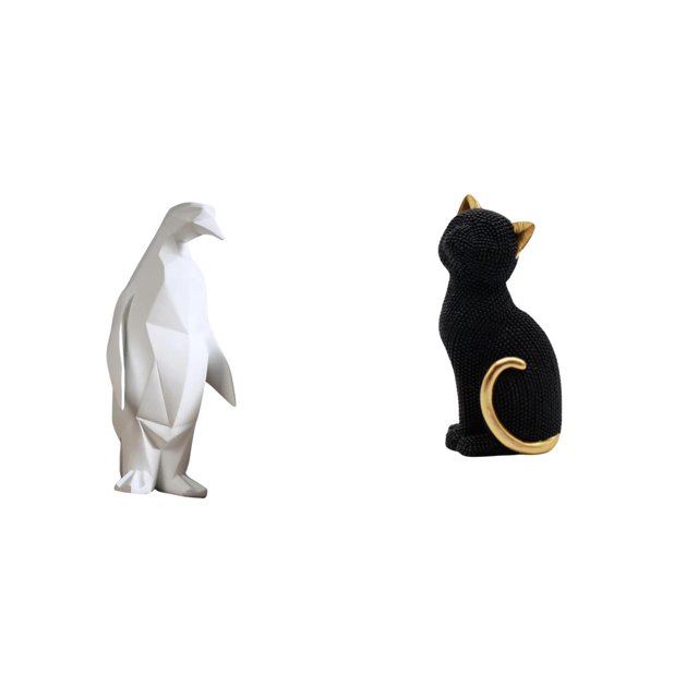 Escultura de pingüino,Escultura de pingüino para decoración nórdica del hogar,Figura de escritorio,Estatua de gato,linda estantería,escritorio,decoración del hogar,Figura decorativa