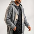 thumbnail image 4 of Ceisia Men's Hooded Button Down Knit Cardigan Long Sleeve Loose Casual Sweater Jacket With Side Pockets Gift, 4 of 7