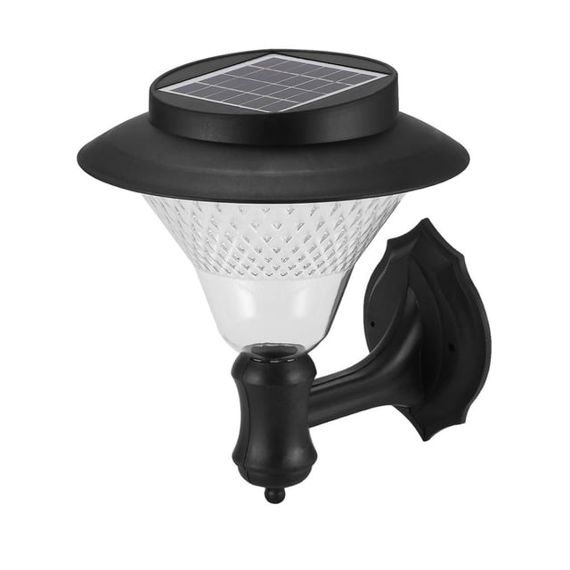 Bewildely Portable 8 LED montado en la pared con energía solar al aire libre valla de jardín lámpara decorativa paisaje luz Iluminación y accesorios blanco Bewildely HA025927-02