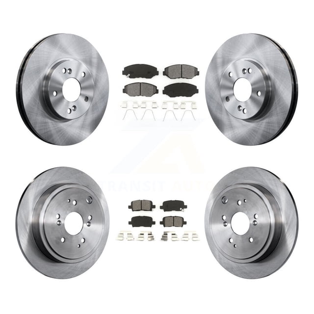 Transit Auto Front Rear Disc Brake Rotors and Semi-Metallic Pads Kit for Car 2003-2008 Honda Pilot K8S-101123