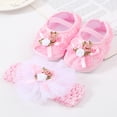 thumbnail image 2 of Otqutp Holiday Dance Shoes for Flower Girls Baby Shoes Plus Headband Set Cute Baby Princess Shoes with Dress Shoes Toddler Shoes, 2 of 6