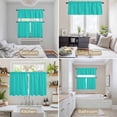 thumbnail image 6 of Turquoise Kitchen Curtains Sets for Windows 24 Inch Length, Solid Color Farmhouse Turquoise Rod Pocket Window Treatments Tier Curtains and Valances Set for Bedroom/Bathroom, 6 of 8