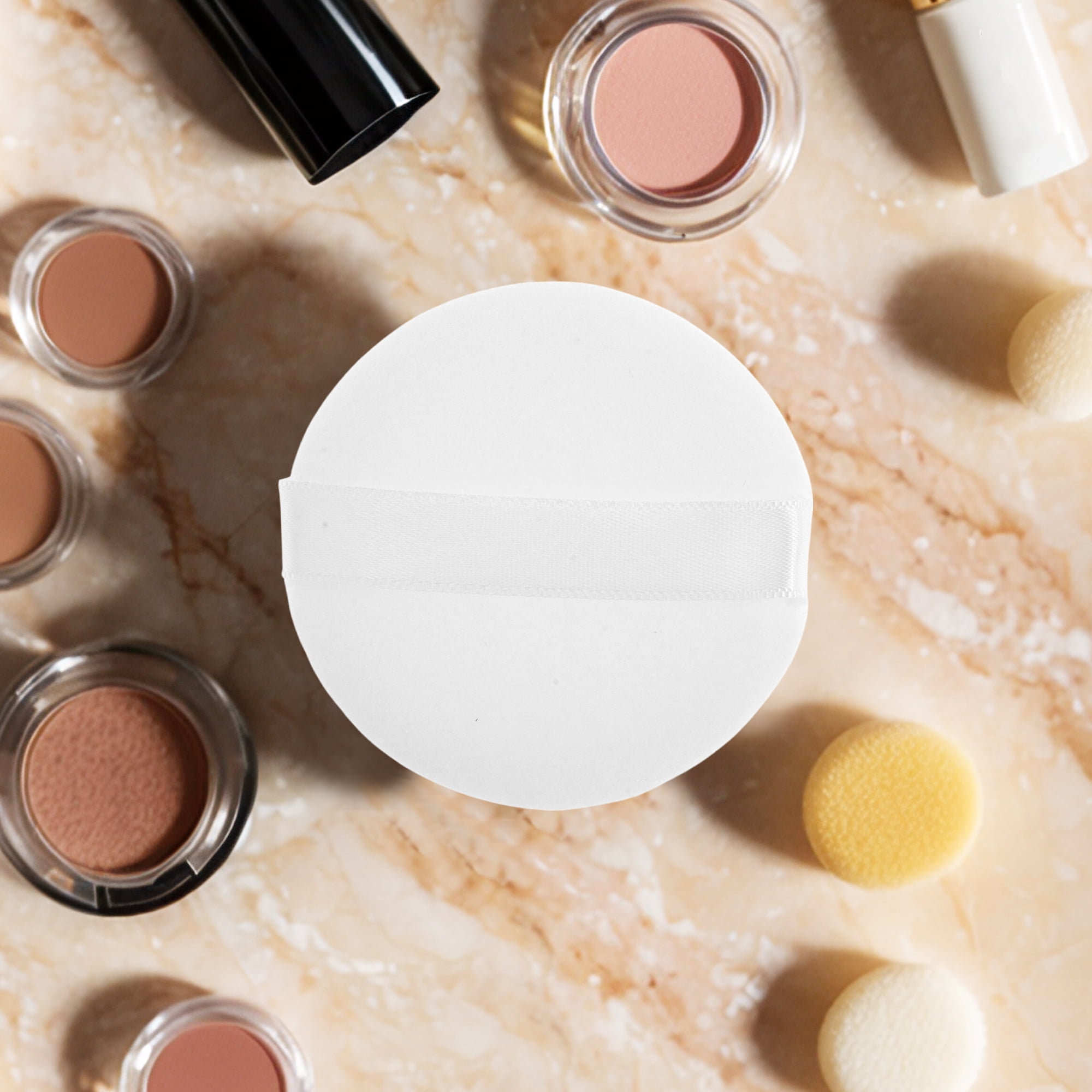 Unique Bargains 1 Pc Round Makeup Puff for Travel Daily Use [2.36"x0.47"] White