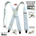 thumbnail image 4 of Holdup Suspender Contractor Series Bakers White 2" Wide X-back Suspenders with silver jumbo no-slip clips, 4 of 4