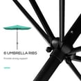 thumbnail image 5 of Outsunny 6.5' x 10' Rectangular Market Umbrella, Patio Outdoor Table Umbrella with Crank and Push Button Tilt, Teal, 5 of 9