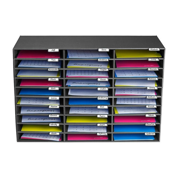 Adiroffice 30 Compartment Classroom Paper Organizer Literature Sorter