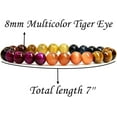 thumbnail image 2 of Natural AA Grade Multicolor Tiger Eye Gemstone 8mm Round Beads Stretch Bracelet 7" Unisex, 2 of 4