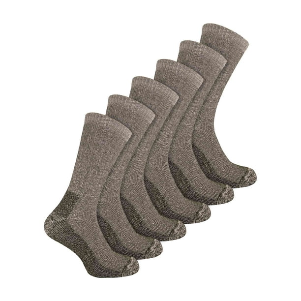 Sock Snob 6 Pairs Mens Breathable Cushioned Crew Hiking Wool Socks
