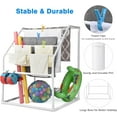 thumbnail image 5 of Outdoor Pool Towel Rack 7 Bar Trapedozal PVC Freestanding Poolside Storage Organizer 37"x37"x50",Large Space for Towels Quick Drying for Beach Swimming Pool Include 4 Towel Clips, Hammer, 5 of 18