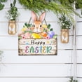 thumbnail image 5 of Yucurem Easter Wreath for Front Door, Happy Easter Eggs Flowers Leaves Wooden Door Hanging Sign for Home Wall Decor Party Outdoor indoor Supply Easter Decoration, 5 of 7