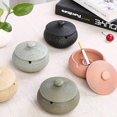 thumbnail image 4 of Ceramic Ashtray With Windproof Lid For Indoor Outdoor Use -black Hy, 4 of 5