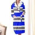 thumbnail image 2 of Kaemgyyd Fleece Robe for Women Soft Warm Color Block Midi Plush Bathrobe Fall Winter Comfy Pajamas Sleepwear with Pockets, 2 of 3