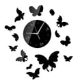 thumbnail image 5 of Wall Clock Art Decal DIY Mirror Sticker Butterfly Mute Acrylic Decorative for Home Bedroom Decoration , Black, 5 of 8