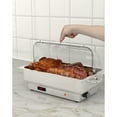 thumbnail image 4 of Electric Rectangular Chafing Dish Buffet Set | 9QT Stainless Steel Food Server with Roll Top and Transparent Lid | Temperature Control for Catering, Weddings, and Parties, 4 of 7