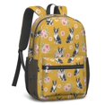 thumbnail image 2 of Boston Terrier and Rose Orange Pattern 17" Waterproof Oxford School Backpacks for Teens, S-Shape Padded Straps, for School, Travel, Hiking, Camping, 2 of 5
