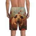 thumbnail image 4 of Lsque Rose Cute Guinea Pig Mens Sleep Pajama Shorts,Short Pajama Pants, Cotton Ultra-Soft Knit-X-Large, 4 of 9