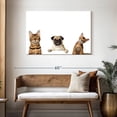 thumbnail image 3 of Elephant Stock Pug And Cats Wall Art - Horizontal Canvas Wall Art - Living Room Wall Decor - Animal Canvas - White And Brown Decor - 45" x 30", 3 of 8