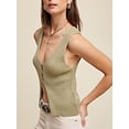 thumbnail image 5 of Caoirhny Women Knit Tank Top, Sleeveless V Neck Solid Slim Fit Summer Vest Clubwear for Party, 5 of 8