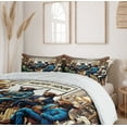 thumbnail image 4 of Ambesonne Humorous Duvet Cover Set, Happy Hour Bulls and Bears, King, Sand Brown Multicolor, 4 of 6