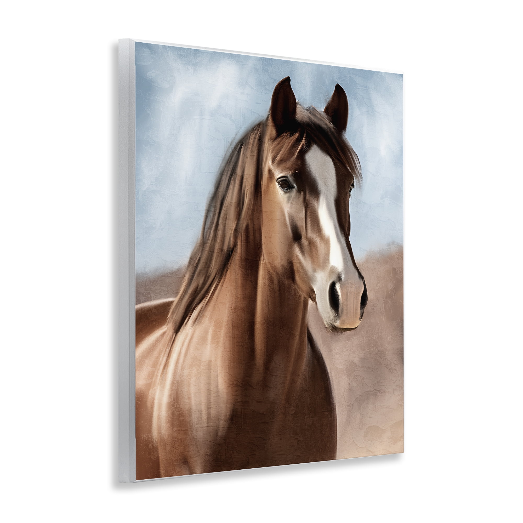 Stupell Industries Brown Horse Closeup Animals Painting Unframed Art Print Wall Art, 11 x 14