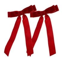 FRCOLOR 2 Pcs Red Accessories for Women Flocked Bow Hair Clip 20.00X19.00X1.50CM