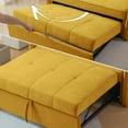 thumbnail image 4 of Chenille Fabric Couch Bed With Adjustable In Yellow - Modern 2 For Comfortable Sleep Living, 4 of 6