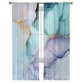 thumbnail image 3 of Teal Purple Marble Sheer Curtains 84 Inches Long 2 Panels Set, Window Sheer Curtains for Living Room/Bedroom, Modern Abstract Luxury Ink Painting Light Filtering Rod Pocket Curtain 52'' x 84'' x 2, 3 of 7