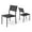 Black, variant on Pellebant Set of 2 Outdoor Aluminum Dining Chairs Patio Armless Chairs in Brown