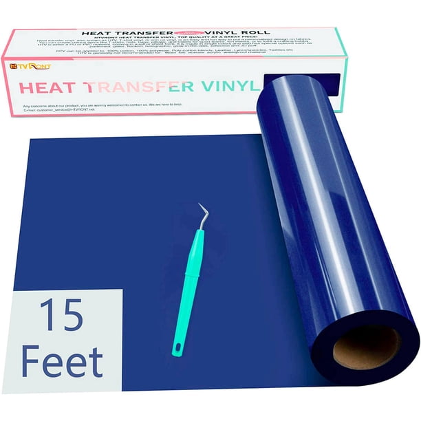Vinilo de transferencia de calor HTVRONT azul de 12 x 15 pies para máquinas de corte