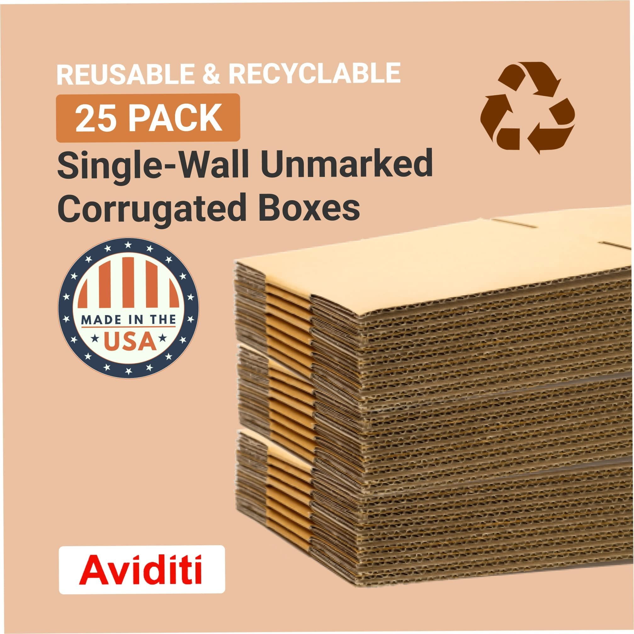AVIDITI 11 x 8 x 5 Corrugated Cardboard Boxes, Small 11"L x 8"W x 5"H, Pack of 25  Shipping, Packaging, Moving, Storage Box for Home or Business, Strong Wholesale Bulk Boxes