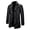 black, variant on Men's Mid-Length Single-Breasted Lapel Coat, Vintage Simple Casual PU Leather Jacket