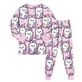 thumbnail image 6 of Nwiuh Pajamas Set 2 Piece Long Sleeve Top with Pants Soft Pjs Set Cute Sleepwear(Pink,8-9 Years), 6 of 9