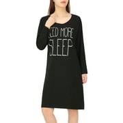 HDE Womens Sleepwear Cotton Nightgowns Long Sleeve Sleepshirt Print Night Shirt (Need Sleep, L/XL)