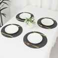 thumbnail image 7 of REGALWOVEN Set of 6 Placemats for Kitchen Dining Table Decor, Faux Leather Washable Heat Resistant Table Mat Wipeable Placemats Black 13*13in, 7 of 7
