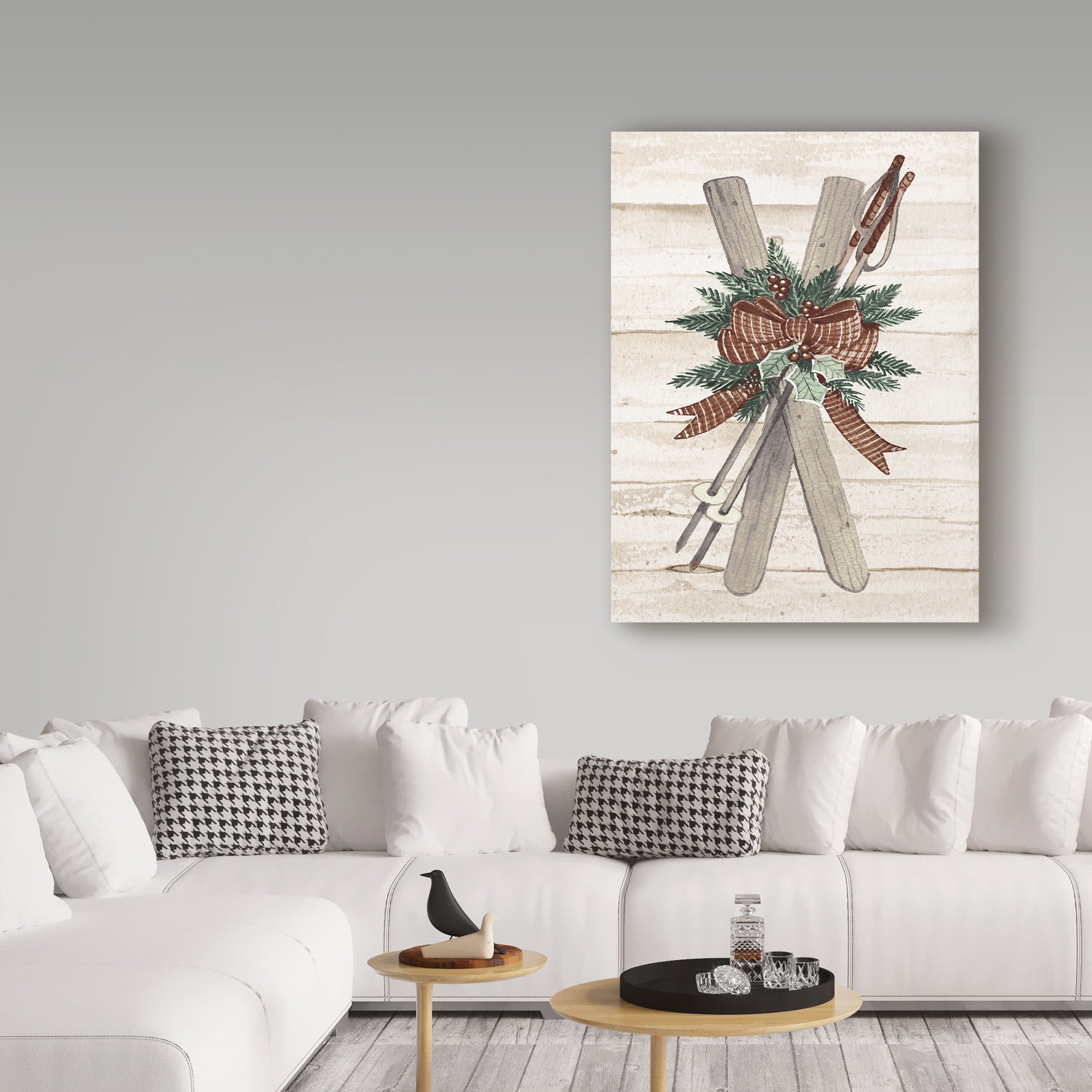 Trademark Fine Art 'Holiday Sports on Wood IV Luxe' Canvas Art by Kathleen Parr Mckenna